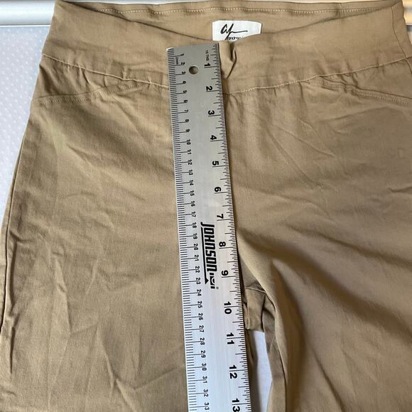 Andrea Jovine Women Khaki Jeggings size 10P Natural Tan Mid Rise Stretch Slim - Picture 6 of 10